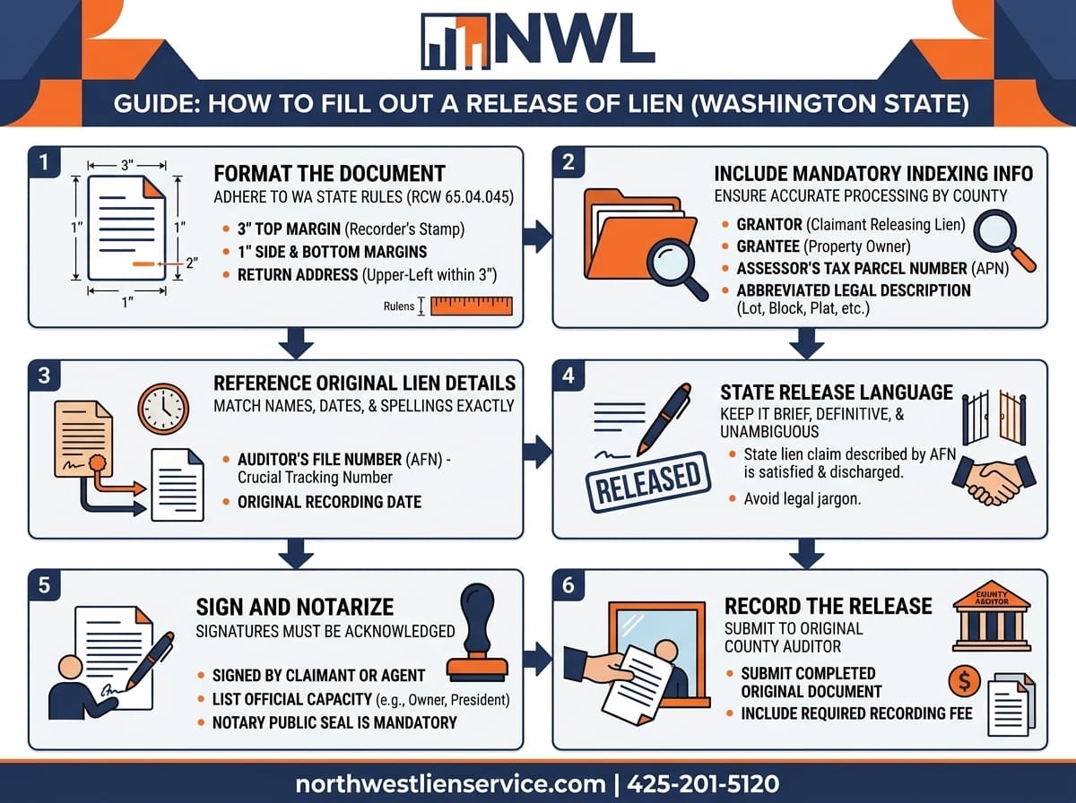 How to Fill out Washington Lien Release Infographics Guide
