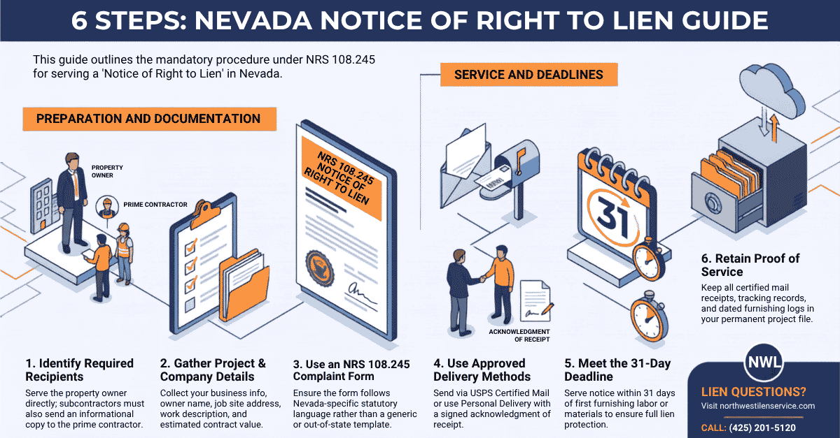 Infographics Guide: Nevada Notice of Right to Lien